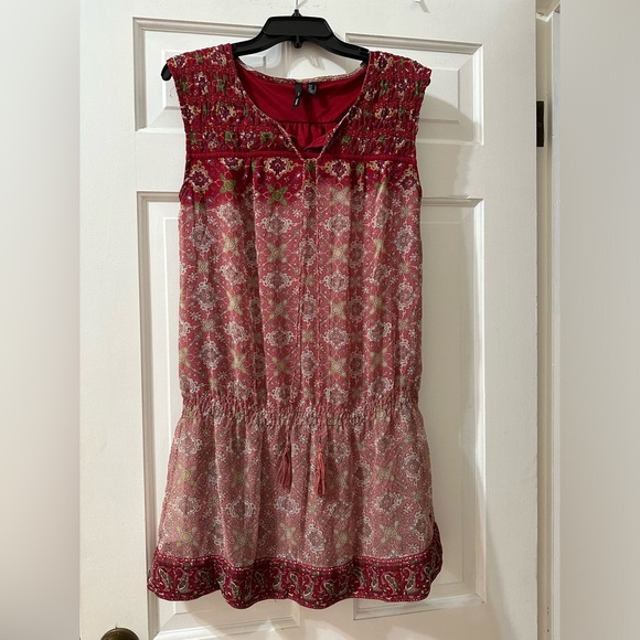 EUC MNG Mango Womens size 6 Drop Waist Sleeveless Beaded Dress - Picture 2 of 8